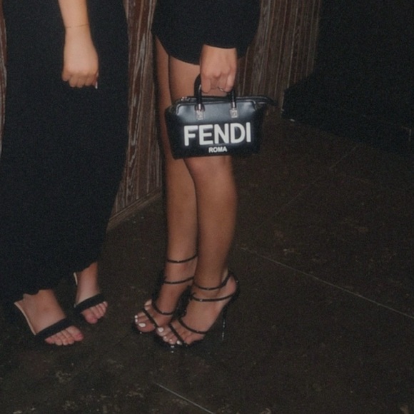 Saint Laurent Black Cassandra Sandals - Picture 2 of 2